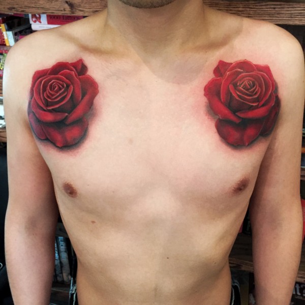 Реалистичная татуировка. realistic tattoo. Розы